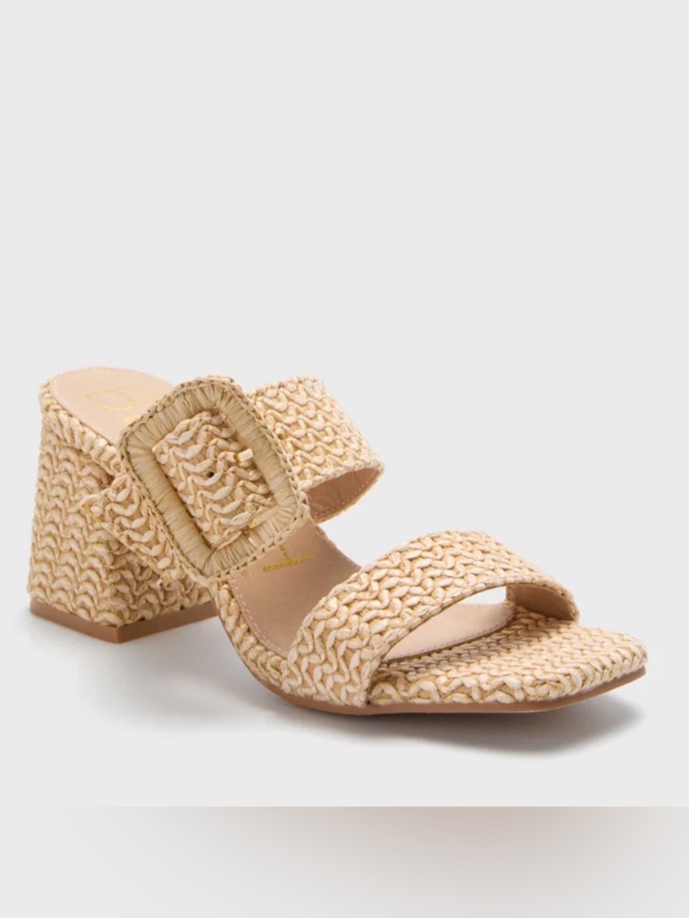 Beach by Matisse Woven Raffia Slide Heels - Natural size 9